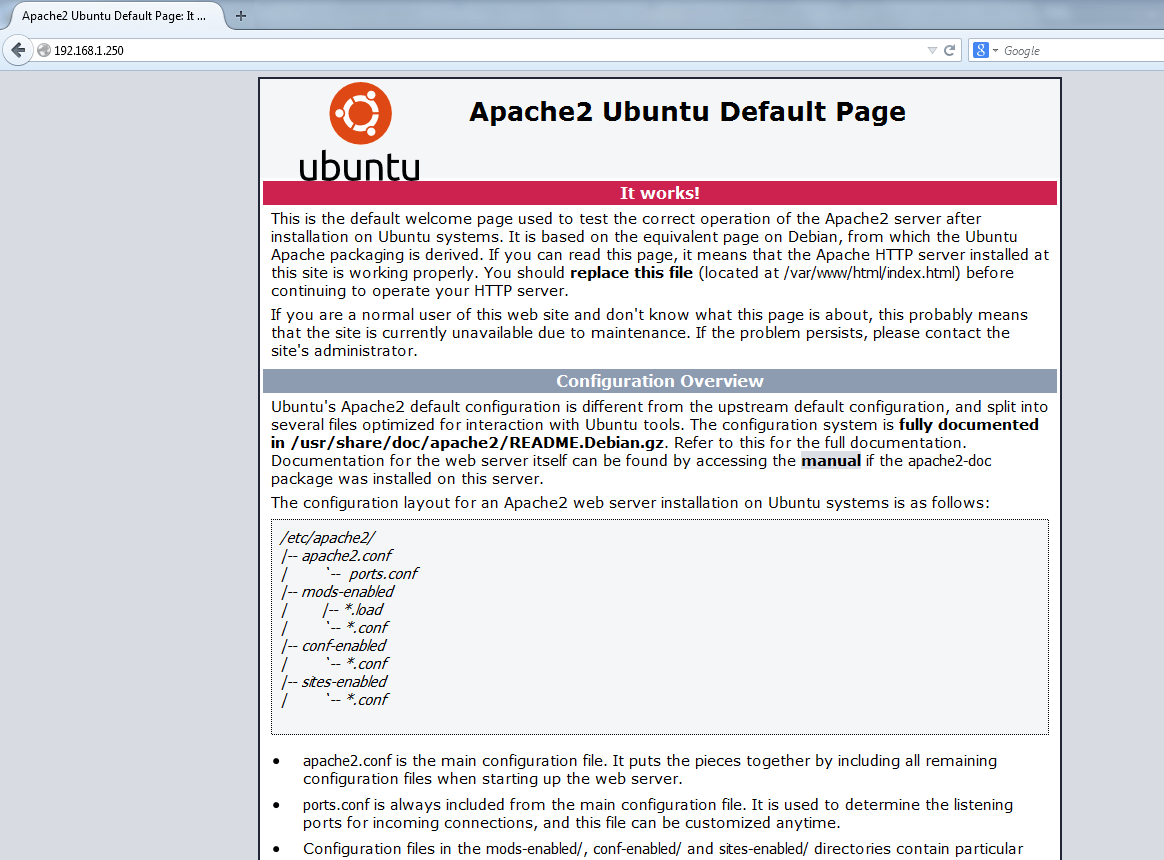 Apache2 ทำงานบน Ubuntu 15.10
